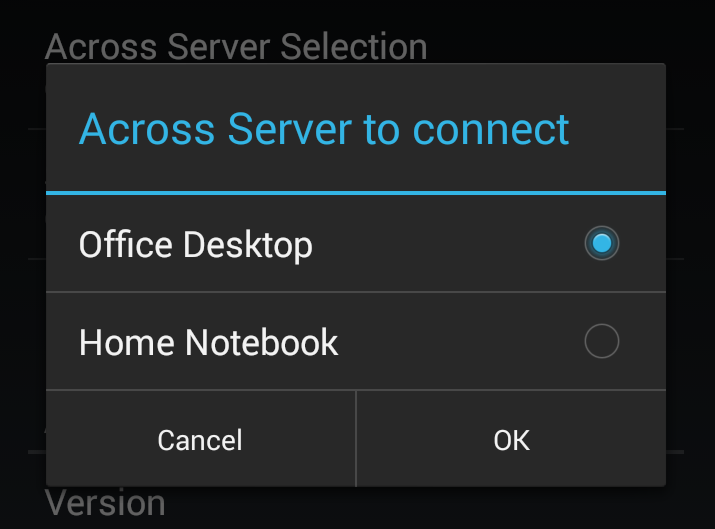 across Server Selection on a Client Device