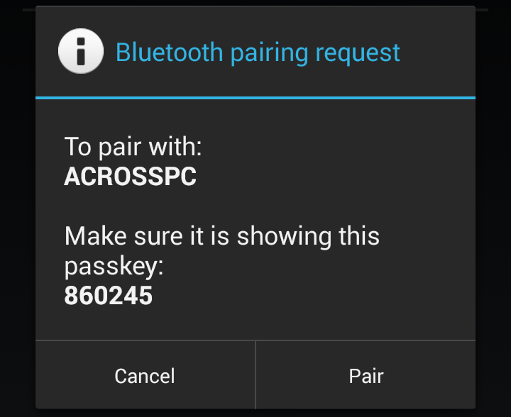 Authentication for Bluetooth pairing